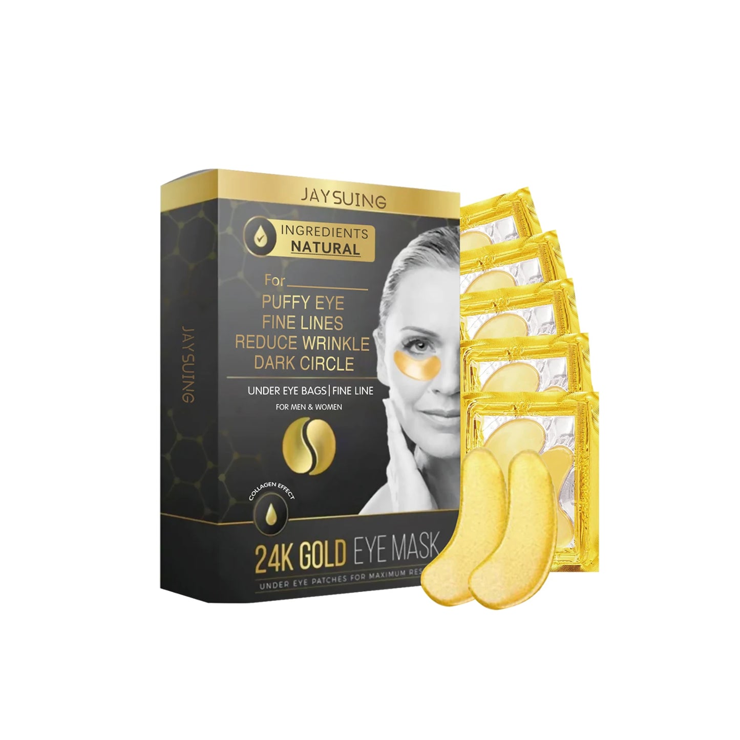 GoldEye™ 24K Collagen Patches – Anti-cernes, Anti-rides & Lifting Instantané du Regard