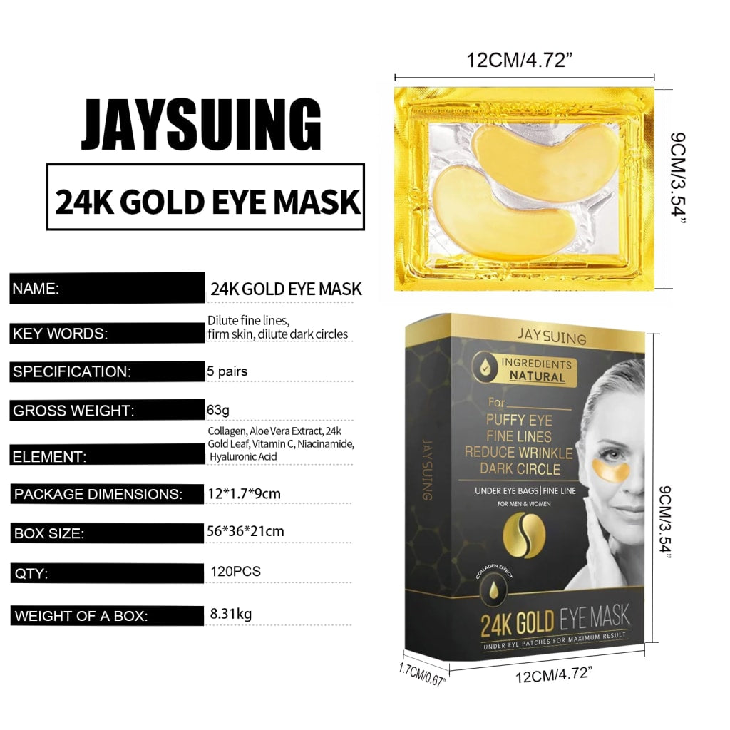 GoldEye™ 24K Collagen Patches – Anti-cernes, Anti-rides & Lifting Instantané du Regard
