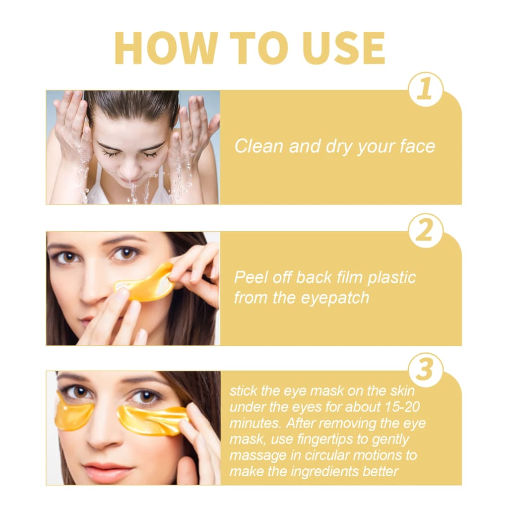 GoldEye™ 24K Collagen Patches – Anti-cernes, Anti-rides & Lifting Instantané du Regard